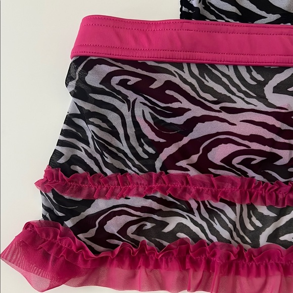 Rampage sexy lingerie sleepwear tie up skirt festival rave halloween zebra - Picture 3 of 7